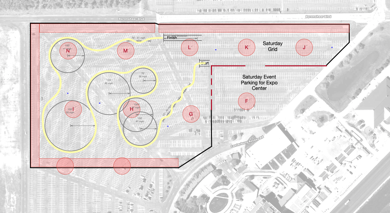 Map showing target path for cars to follow.